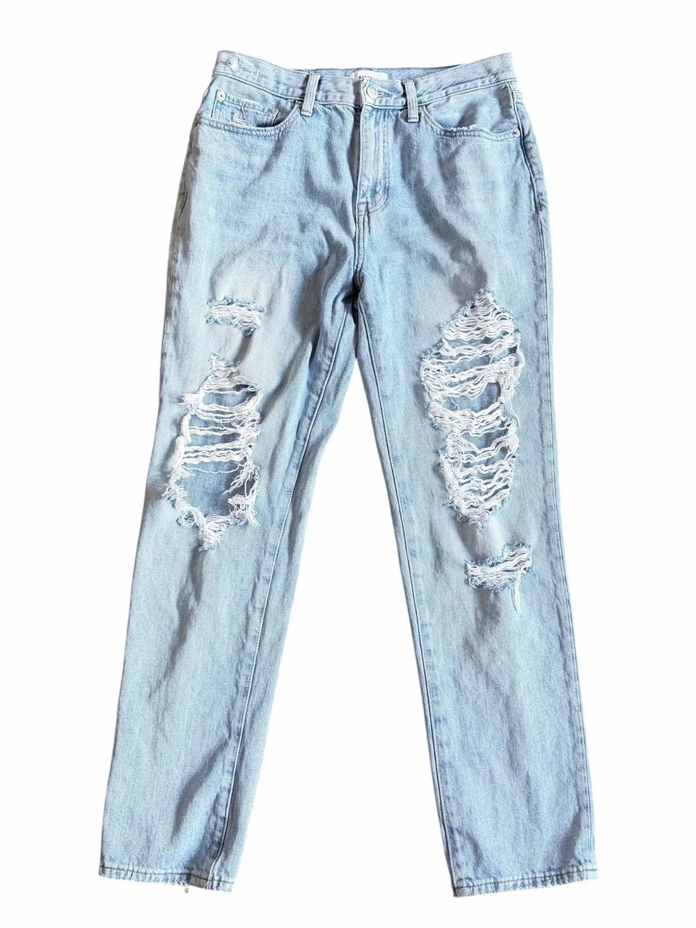 Pistola Distressed Jeans Women’s Size 28 Ripped Light Wash Denim Straight Leg